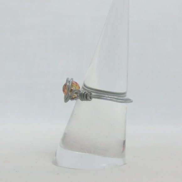 New Stainless Wrap Amber Color Hand Crafted Ring - Picture 5 of 10